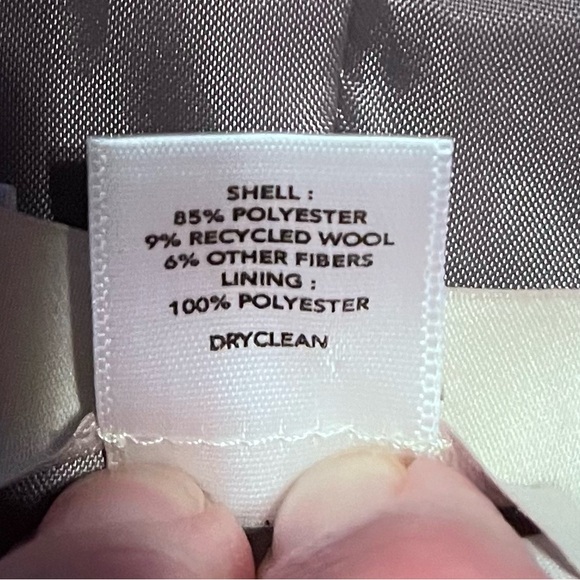 LOFT Size 6 Tweed Gray Open Cropped Jacket/Blazer Silver Metallic Sequin Collar - Picture 10 of 11